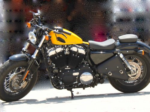 Borsa laterale per Harley Davidson Sportster Triangolo Sinistra nero - immagine 2