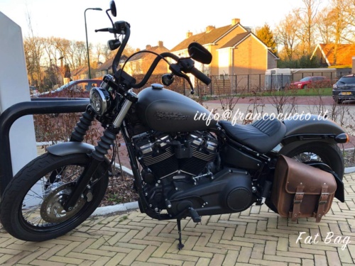 Borsa laterale per Harley Davidson Softail Street Bob 18 - Fat Bag Triangolo Vintage - immagine 3