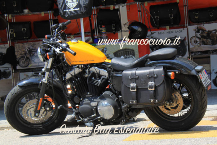 Borsa laterale per Harley Davidson Sportster - Custom Bag Spring Sinistra nera