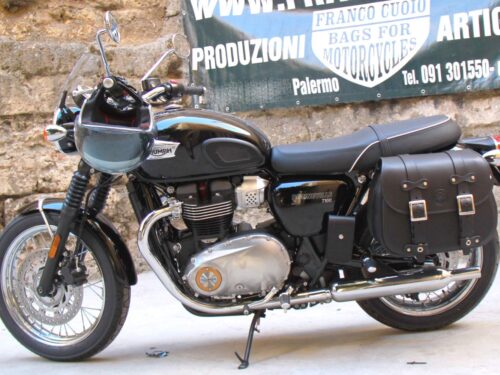 Custom Bag Triumph - Nera - fissaggio a 5 cinghie per telaio originale triumph - immagine 5