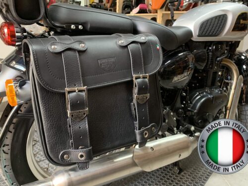 Borsa laterale Destra Benelli Imperiale 400 - "Little Bag" Nera con fissaggio a cinghie - immagine 4