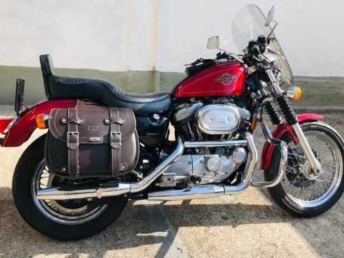 Coppia Borse laterali per Harley Davidson Sportster - Custom Bag Bisaccia nere - immagine 8