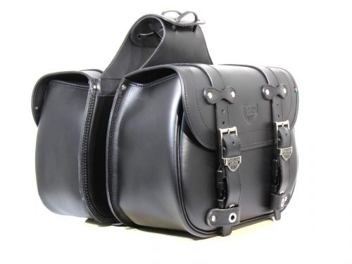 Coppia Borse laterali per Harley Davidson Sportster - Custom Bag Bisaccia nere - immagine 3