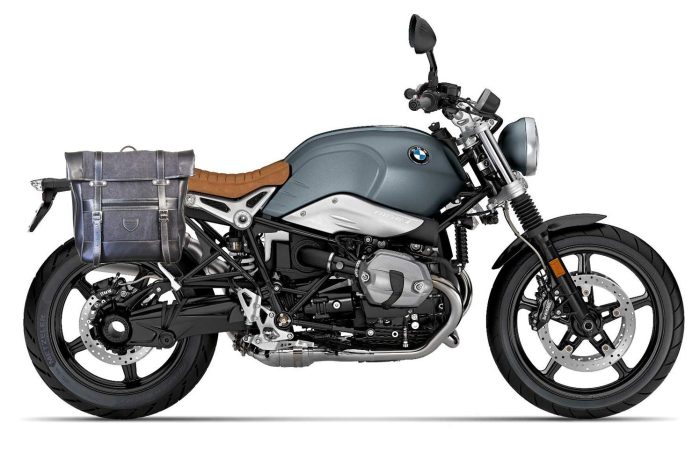 Borsa laterale per BMW Rninet - Roller Bag in Canvas Nero e Vitello nero con Supporto UNIT e sgancio rapido ClickFix