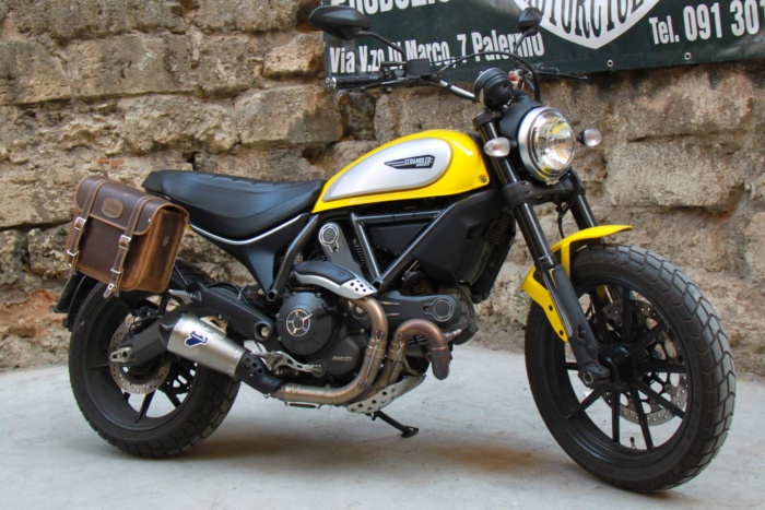 Borsa laterale per Ducati Scrambler - Mini Bag Dx Vintage -  con supporto B&B e sgancio rapido ClickFix