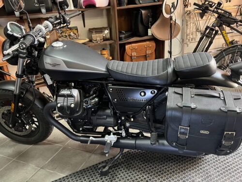 LRLV9 Sinistra Estendibile   Nera - Guzzi V9  con Supporto e Sgancio Rapido - immagine 4